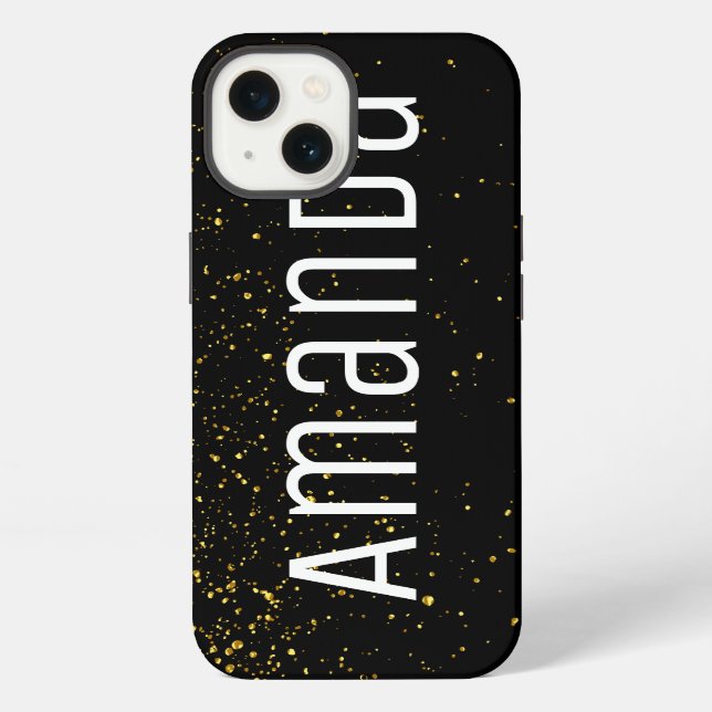 Coque iPhone Tachetée d'or (Verso)