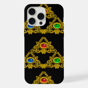 COQUE iPhone 15 PRO MAX TALISMAN ELFIQUE MAGIQUE, TRIANGLE D'OR NOIR, PIER