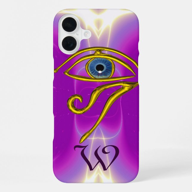 Coque iPhone TALISMAN MONOGRAMME BLEU Rose Fuchsia Violet (Verso)