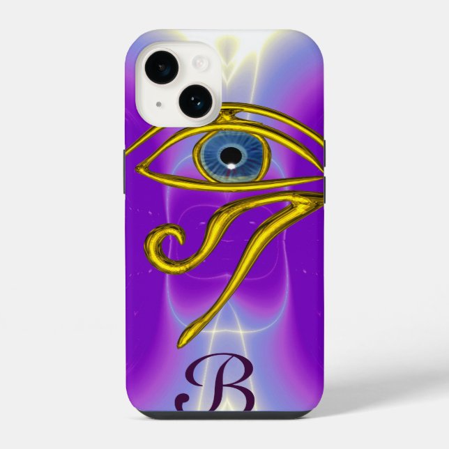 Coque iPhone TALISMAN MONOGRAMME BLEU Rose Fuchsia Violet (Verso)