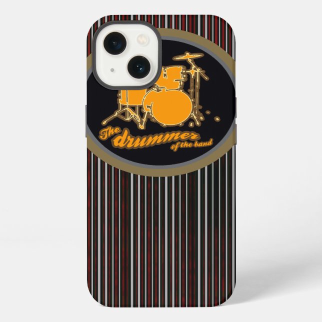 Coque iPhone tambour jaune rayé (Verso)