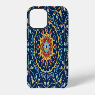 Coque iPhone 12 Tapis mandala floral aquarelle orientale