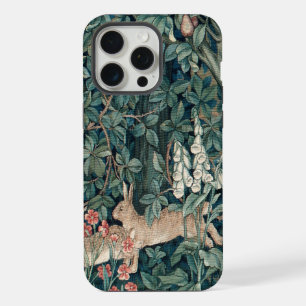 Coque iPhone 15 Pro Max Tapisserie de William Morris avec lapins en forêt