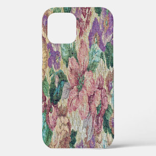 Coque iPhone 12 tapisserie florale rétro