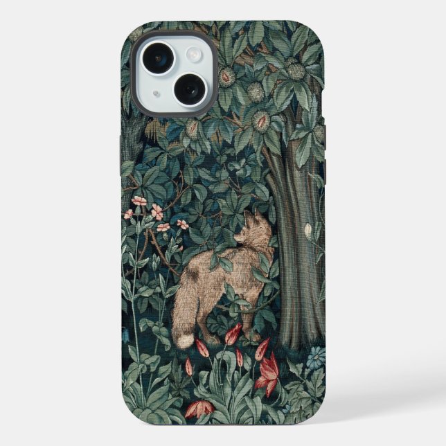 Coque iPhone Tapisserie forestière au renard de William Morris (Verso)
