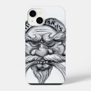 Coque Pour iPhone 14 TAROT/ANTIQUE FANTASY GROTESQUE MASQUE Noir Blanc