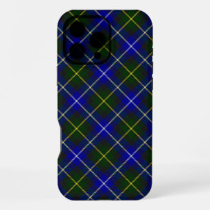 Coque iPhone 16 Pro Max tartan bleu vert à carreaux Macneil de Barra