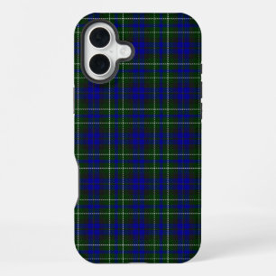 Coque iPhone 16 Plus tartan bleu vert Macneil de Colonsay