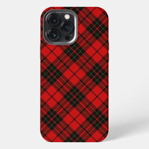 Etui iPhone 13 Pro Max tartan Brodie rouge carreaux noirs