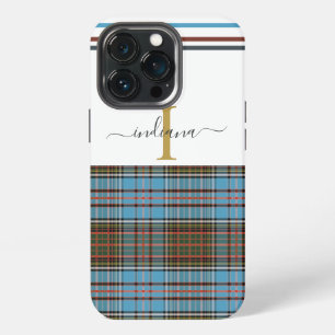 Etui iPhone 13 Pro Tartan Clan Anderson Écriture Monogramme Carreaux