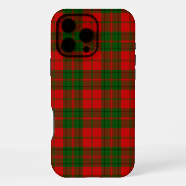 Coque iPhone tartan Drummond rouge vert carreaux (Verso)