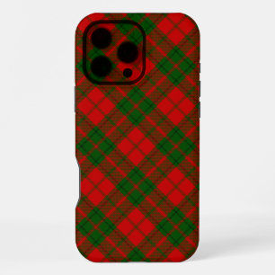 Coque iPhone 16 Pro Max tartan Drummond rouge vert carreaux