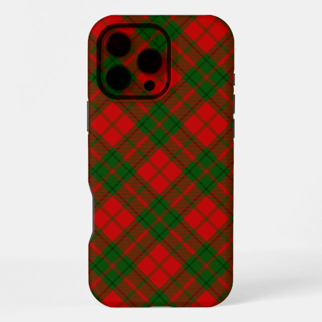 Coque iPhone tartan Drummond rouge vert carreaux (Verso)