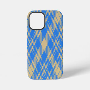Coque iPhone 12 Mini Tartan écossais à carreaux bleu et jaune