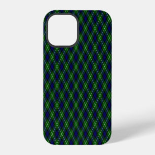 Coque iPhone 12 Pro Tartan Lamont bleu vert carreau