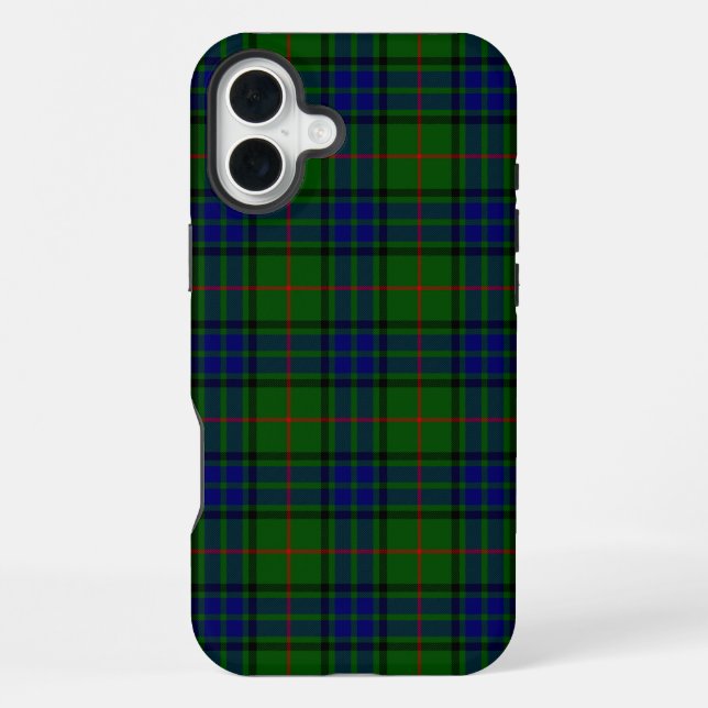 Coque iPhone tartan Lauder bleu vert à carreaux (Verso)