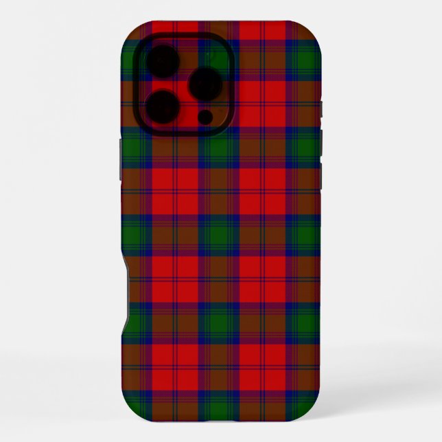 Coque iPhone Tartan Lindsay rouge vert carreaux (Verso)