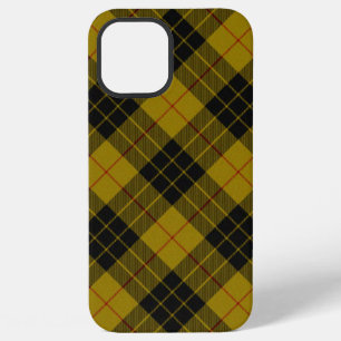 Coque iPhone 12 Pro Max tartan MacLeod jaune carreaux noir