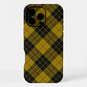 Coque iPhone 16 Pro Max tartan MacLeod jaune plaid noir