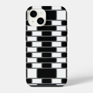 Coque Pour iPhone 14 Tartan noir et blanc Sillitoe À damiers Motif