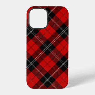 Coque iPhone 12 Pro tartan Ramsay rouge noir carreaux