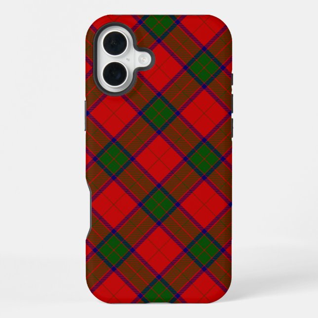 Coque iPhone tartan Robertson rouge vert carreaux (Verso)