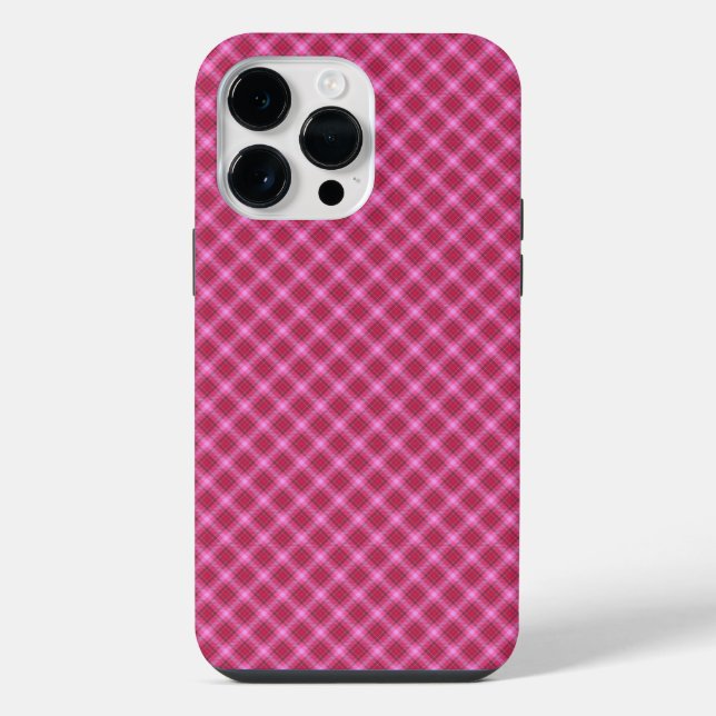 Coque iPhone Tartan rose (Verso)