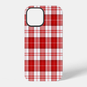 Coque iPhone 12 tartan rouge et blanc Menzies