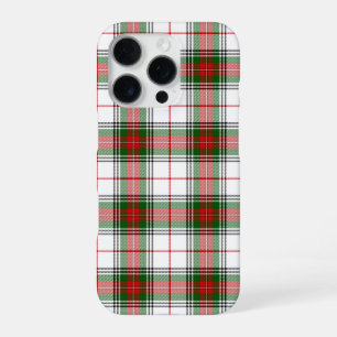 Coque iPhone 16 Pro Tartan Stuart / Stewart blanc rouge vert carreaux