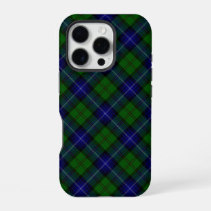 Coque iPhone 16 Pro tartan Urquhart bleu vert plaid