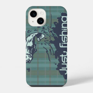 Coque Pour iPhone 14 Tartan vert hommes juste pêche