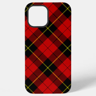 Coque iPhone 12 Pro Max Tartan Wallace rouge noir carreaux
