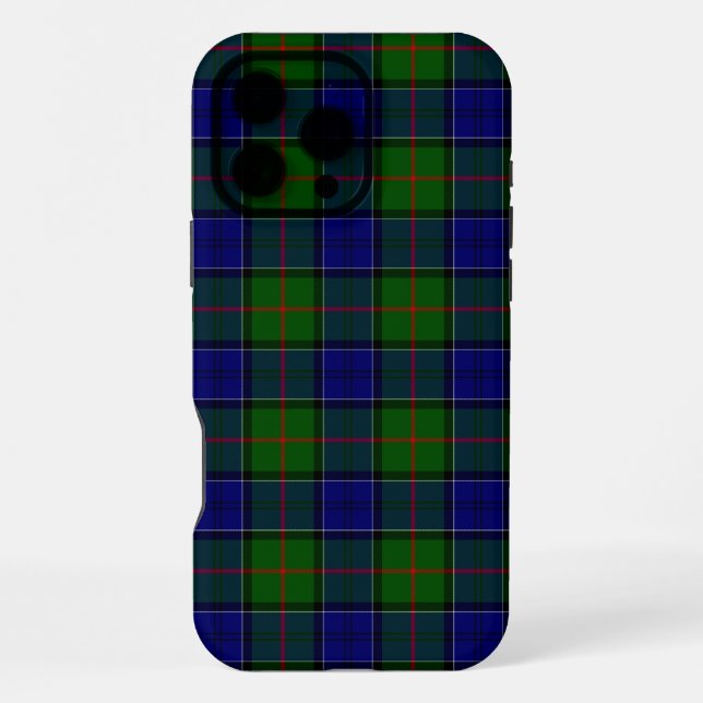 Coque iPhone tartane colquhoun bleu vert carreaux (Verso)