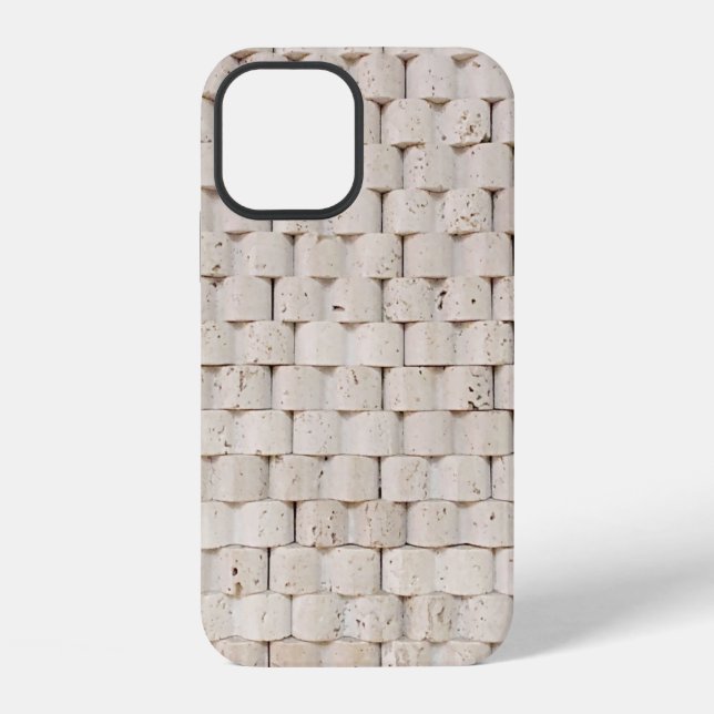 Coque iPhone Tas de planches de bois marron (Verso)
