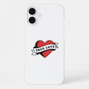 Coque iPhone 16 Plus Tatouage cœur de véritable amour Conception de r