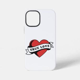 Coque iPhone 12 Mini Tatouage de cœur de véritable amour Conception d