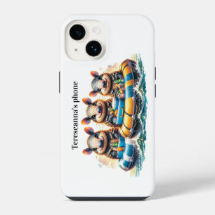 Coque Pour iPhone 14 Tatouages de dessin animé mignons s'amusant à fair
