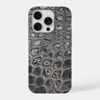 Coque iPhone 15 Pro Taupe moderne Croc Cuir Texture