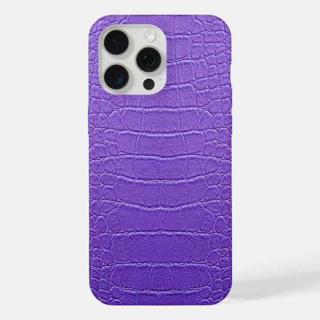 Coque iPhone Taupe moderne Croc Cuir Texture (Verso)