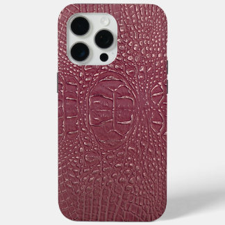 Coque iPhone 15 Pro Max Taupe moderne Croc Cuir Texture