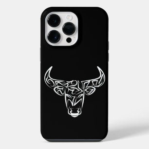 Coque Pour Pour iPhone 14 Pro Max Taureau tribal noir et blanc / Ox