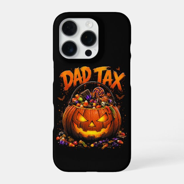 Coque iPhone Taxe Papa Drôle Halloween Citrouille (Verso)