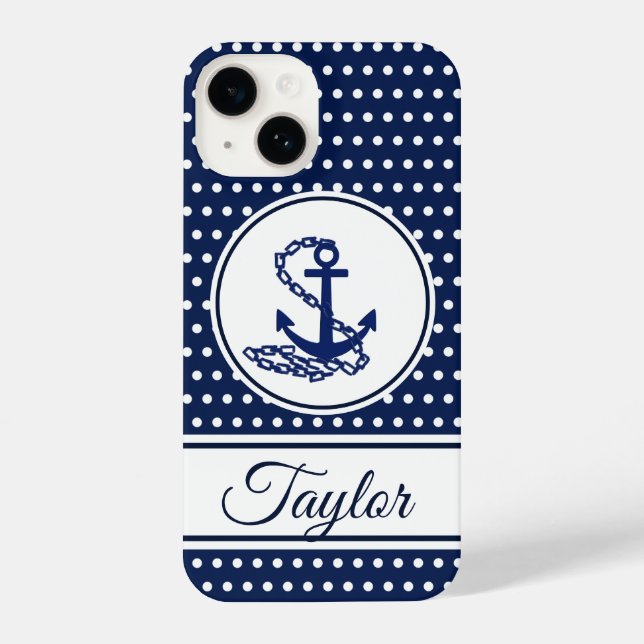 Coque iPhone Taylor, Nom Modèle Symbole d'Ancre Style maritime (Verso)
