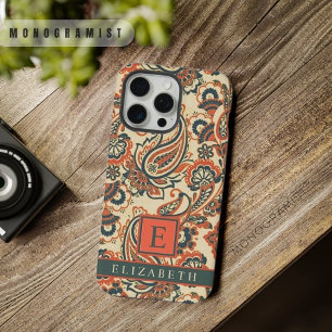 Coque iPhone 15 Pro Max Teal bleu rose pêche orange personnalisable Paisle