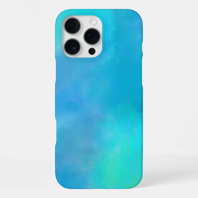 Coque iPhone Teal Blue Watercolor Nebula Abstract Art iPhone  (Verso)