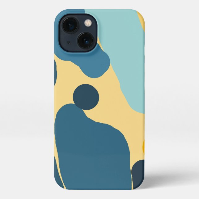 Coque iPhone Teal & Mustard Abstract Cover — Modern Minimalist  (Verso)