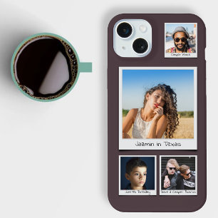 Coque iPhone 15 Plus Téléchargez vos photos Humeur aubergine violet