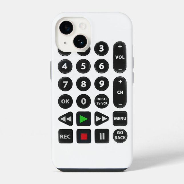 Coque iPhone Télécommande TV avec bouton VCR   (Verso)