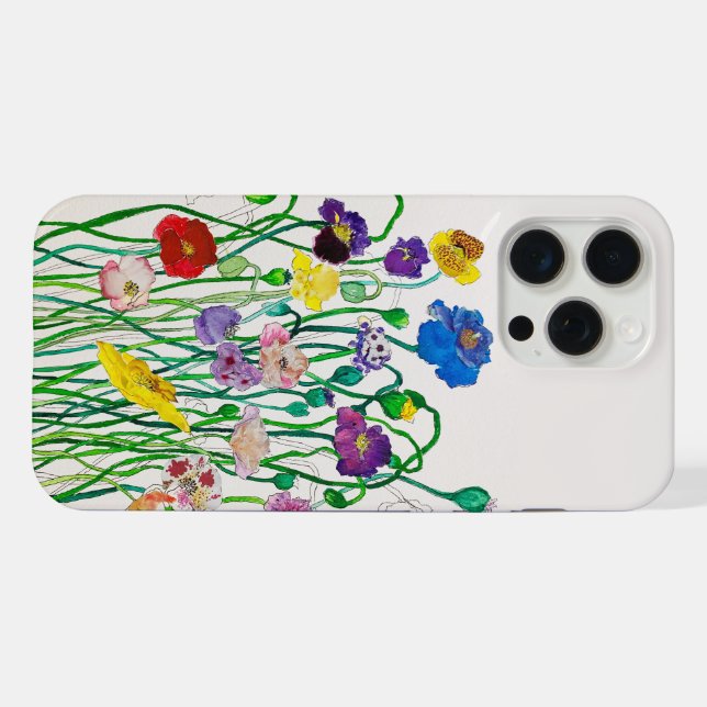 Coque iPhone téléphone boîte apple pro max poppies sauvages (Verso Horizontal)