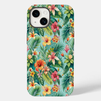 Coque Pour iPhone 14 Téléphone floral tropical